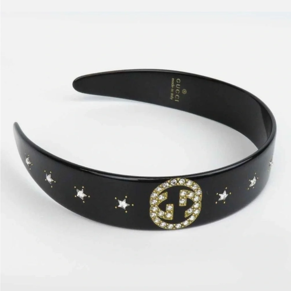 Gucci Black Headband with Star Accents